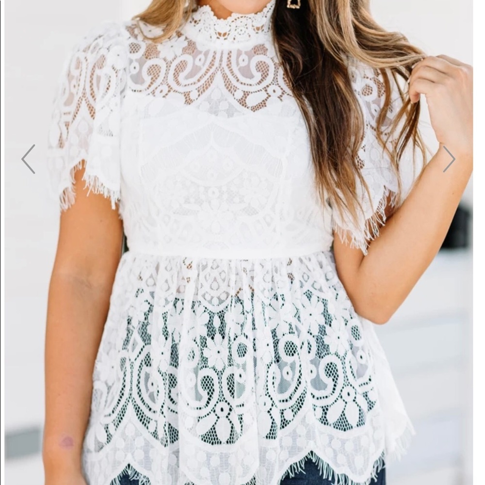 Feeling the romance lace BLACK top. Never worn!